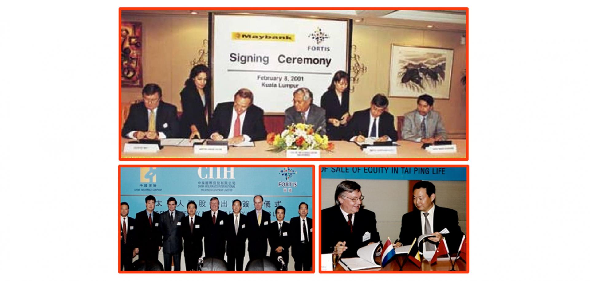 Signing ceremony with Taiping Life on 7 December 2001 and Maybank on 8 February 2021